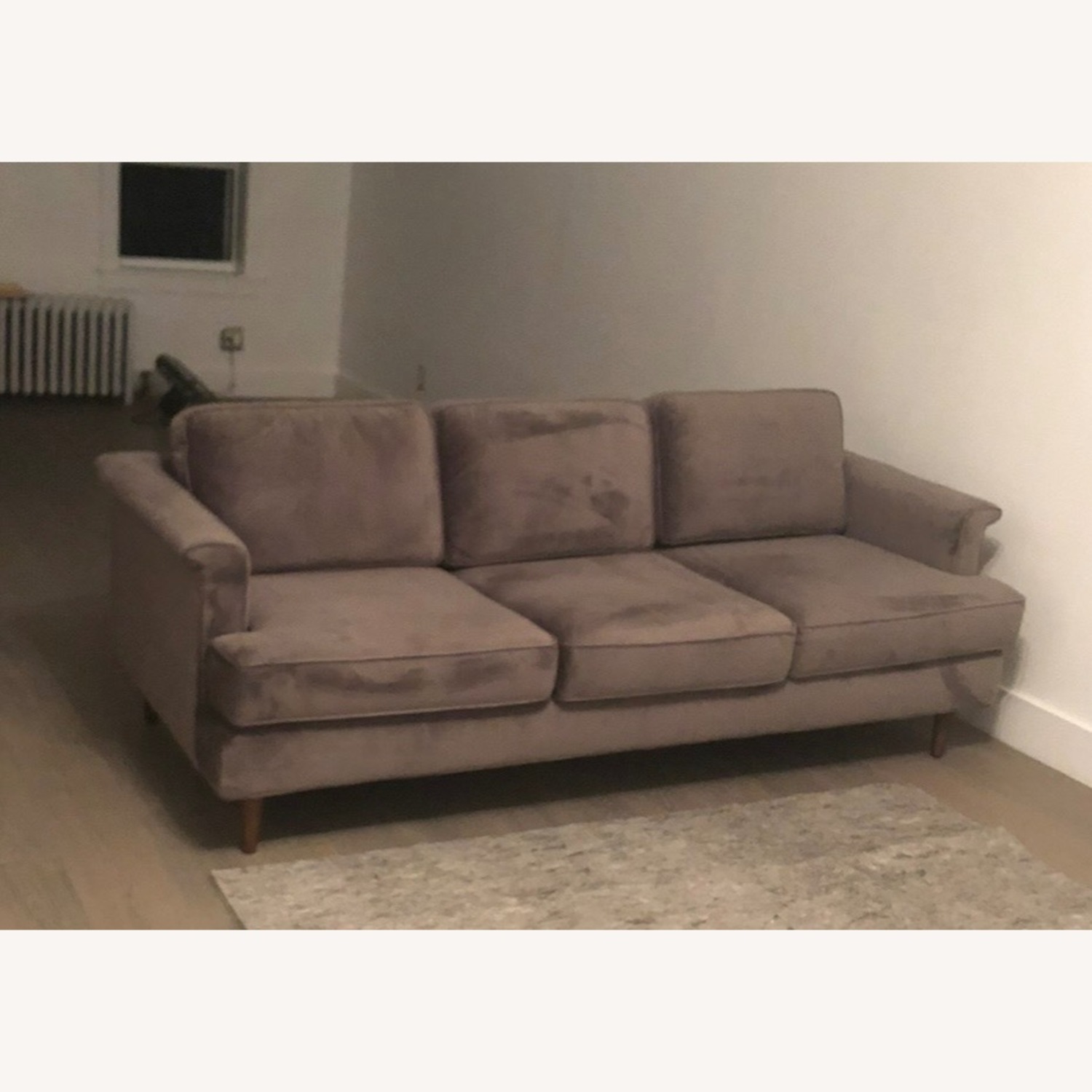 Birch Lane Dark Gray Velvet 3+ Seater Sofa - image-7