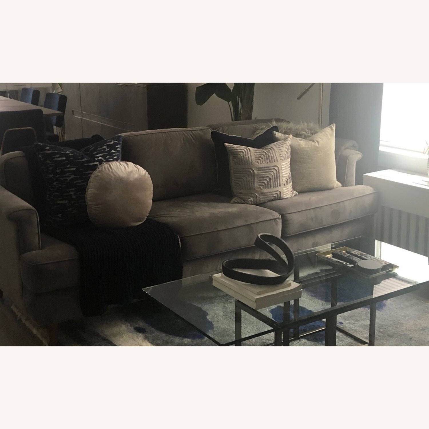 Birch Lane Dark Gray Velvet 3+ Seater Sofa - image-6