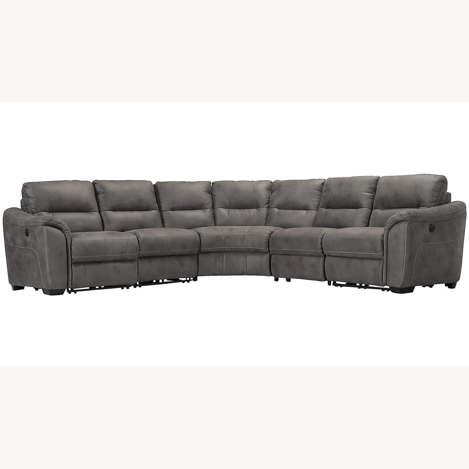 Rockland Dark Gray Microsuede 5 Piece Sectional Recliner - image-8