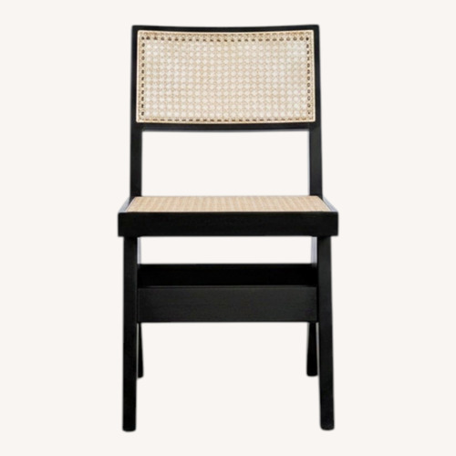 Used France and Son Black Rattan Dining Chairs for sale on AptDeco