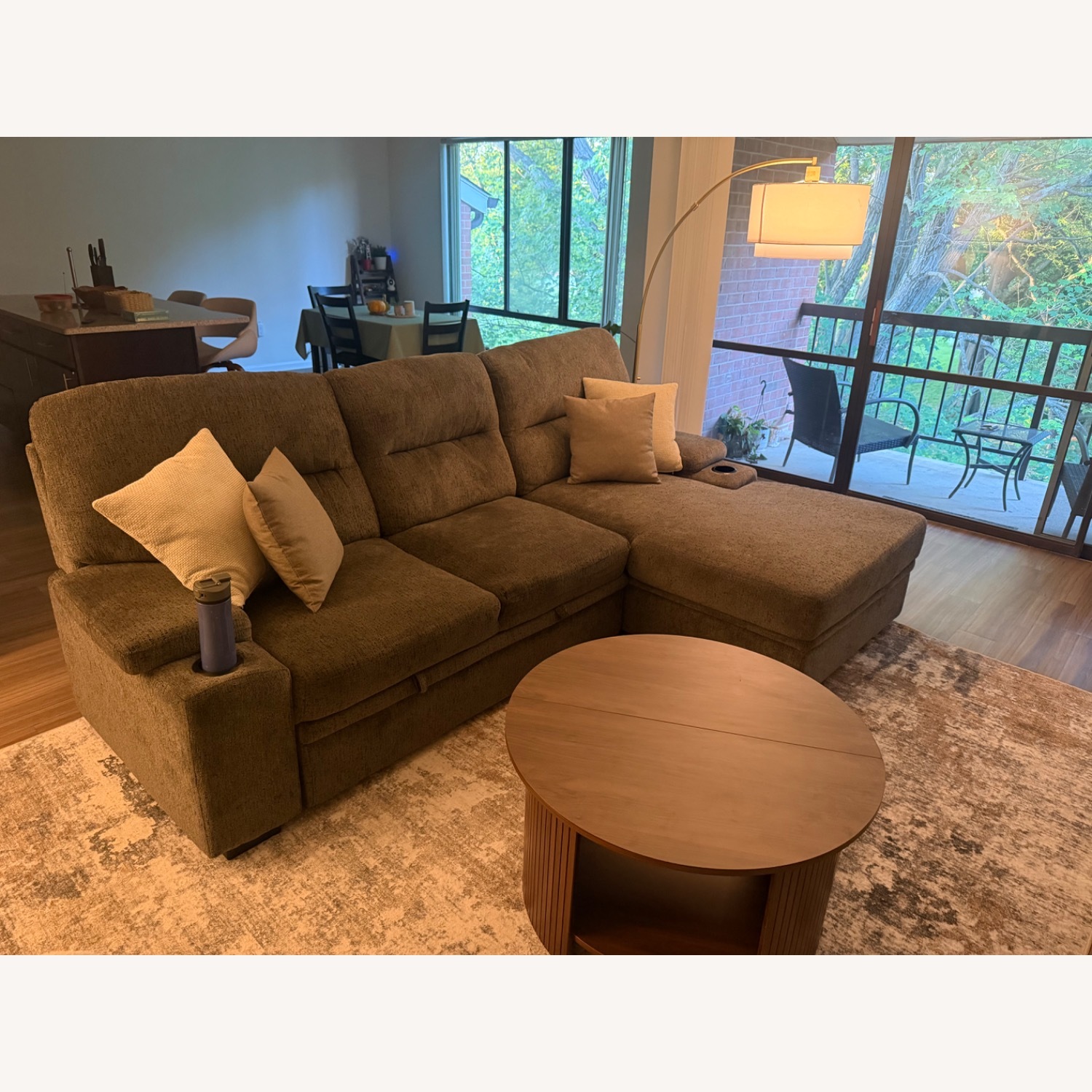Light Gray Fabric 2 Piece Sectional - image-1