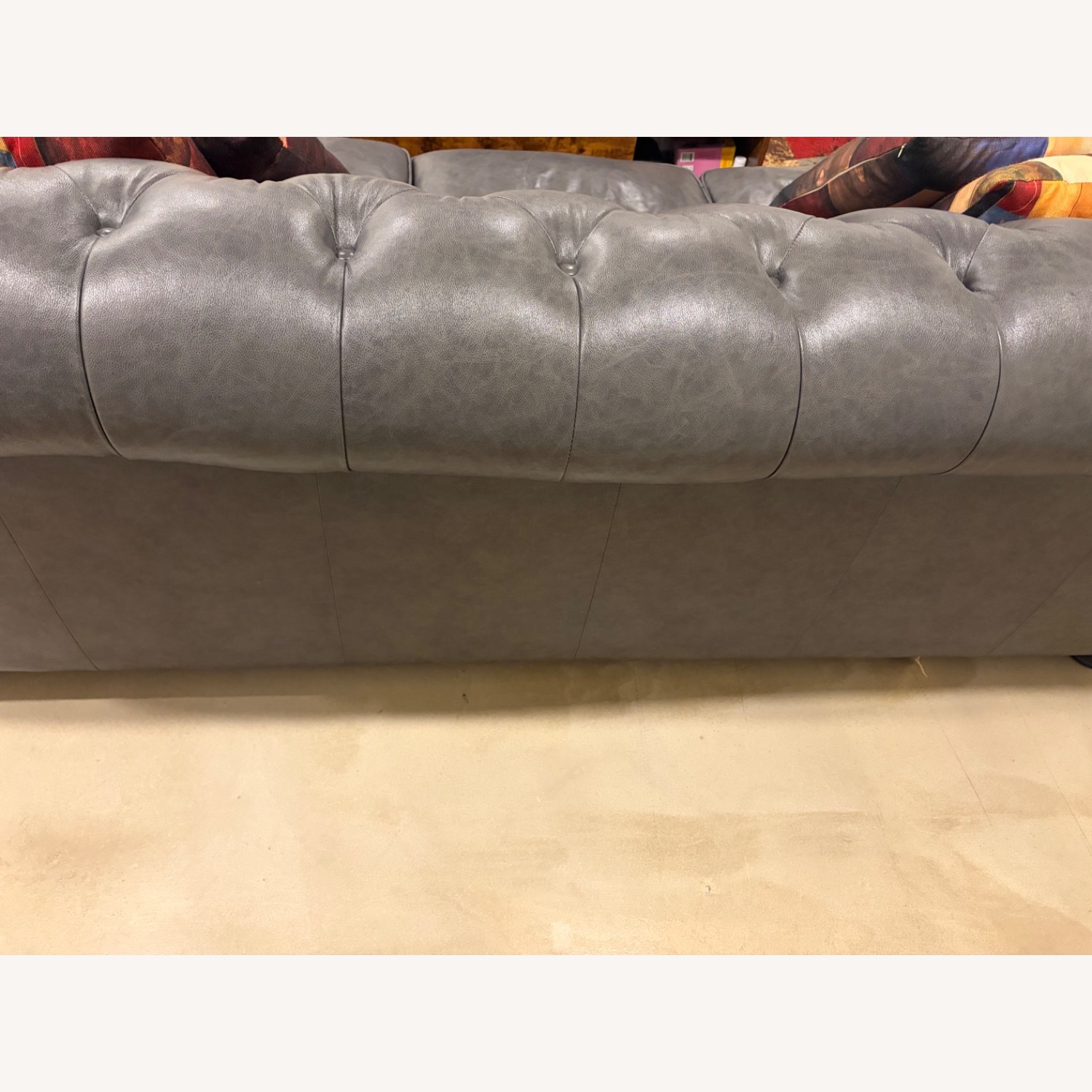 Raymour & Flanigan Hutchinson Dark Gray Chesterfield Sofa - image-8