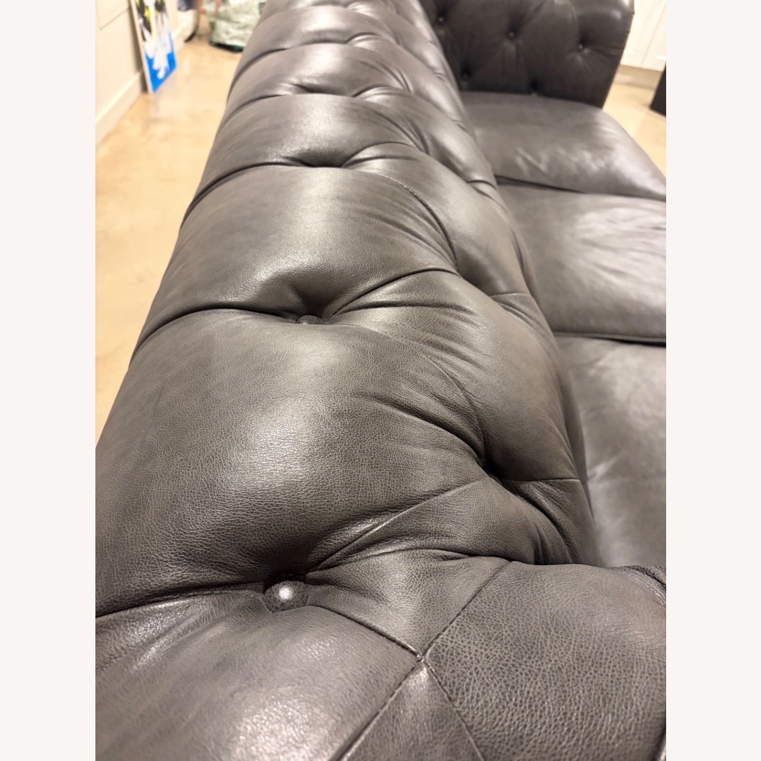 Raymour & Flanigan Hutchinson Dark Gray Chesterfield Sofa - image-6