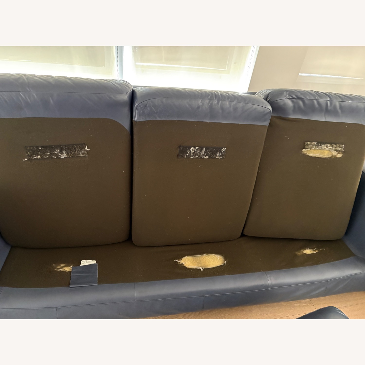 American Leather Blue 3+ Seater Sofa - image-3