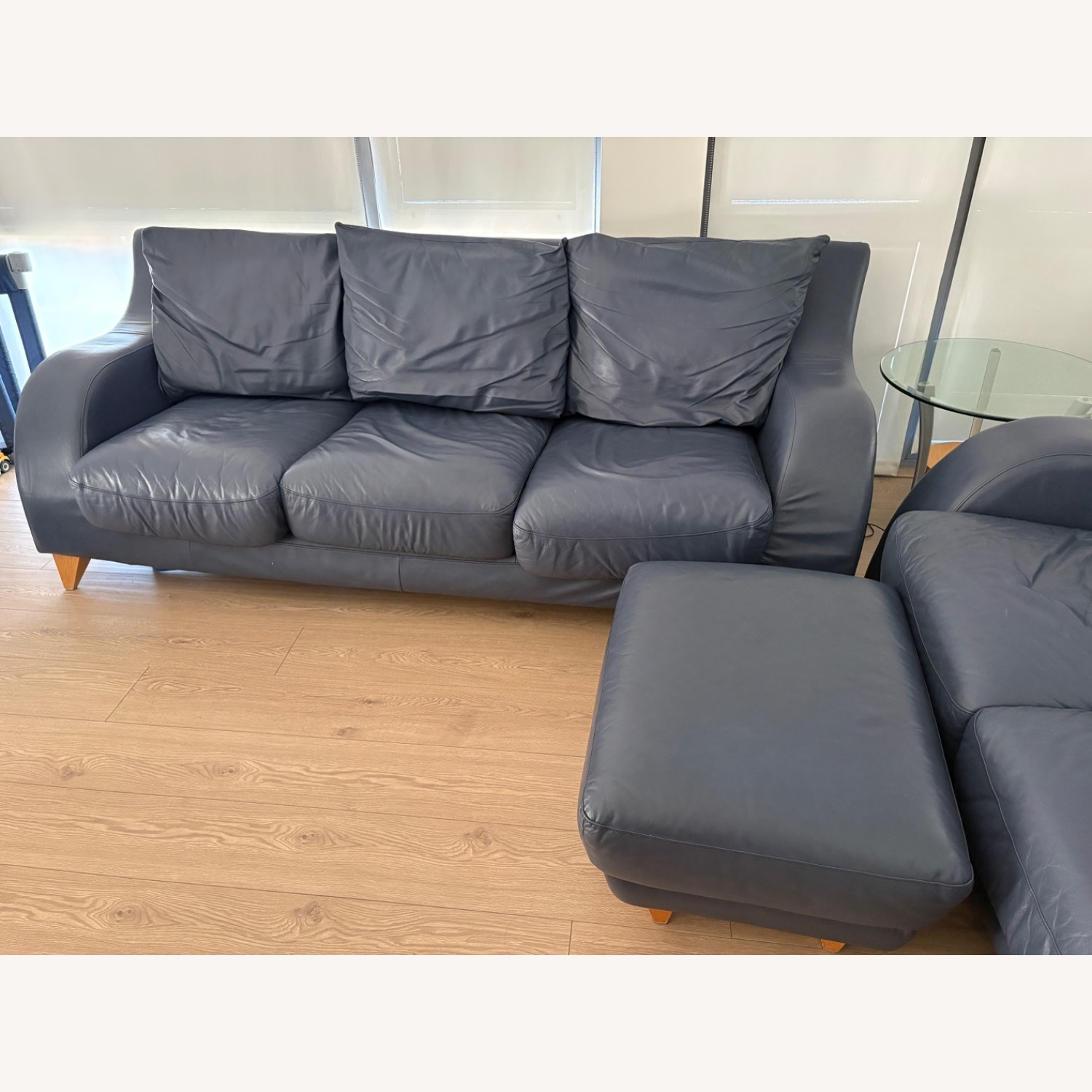 American Leather Blue 3+ Seater Sofa - image-1