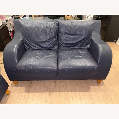 Used American Leather Blue Loveseat for sale on AptDeco