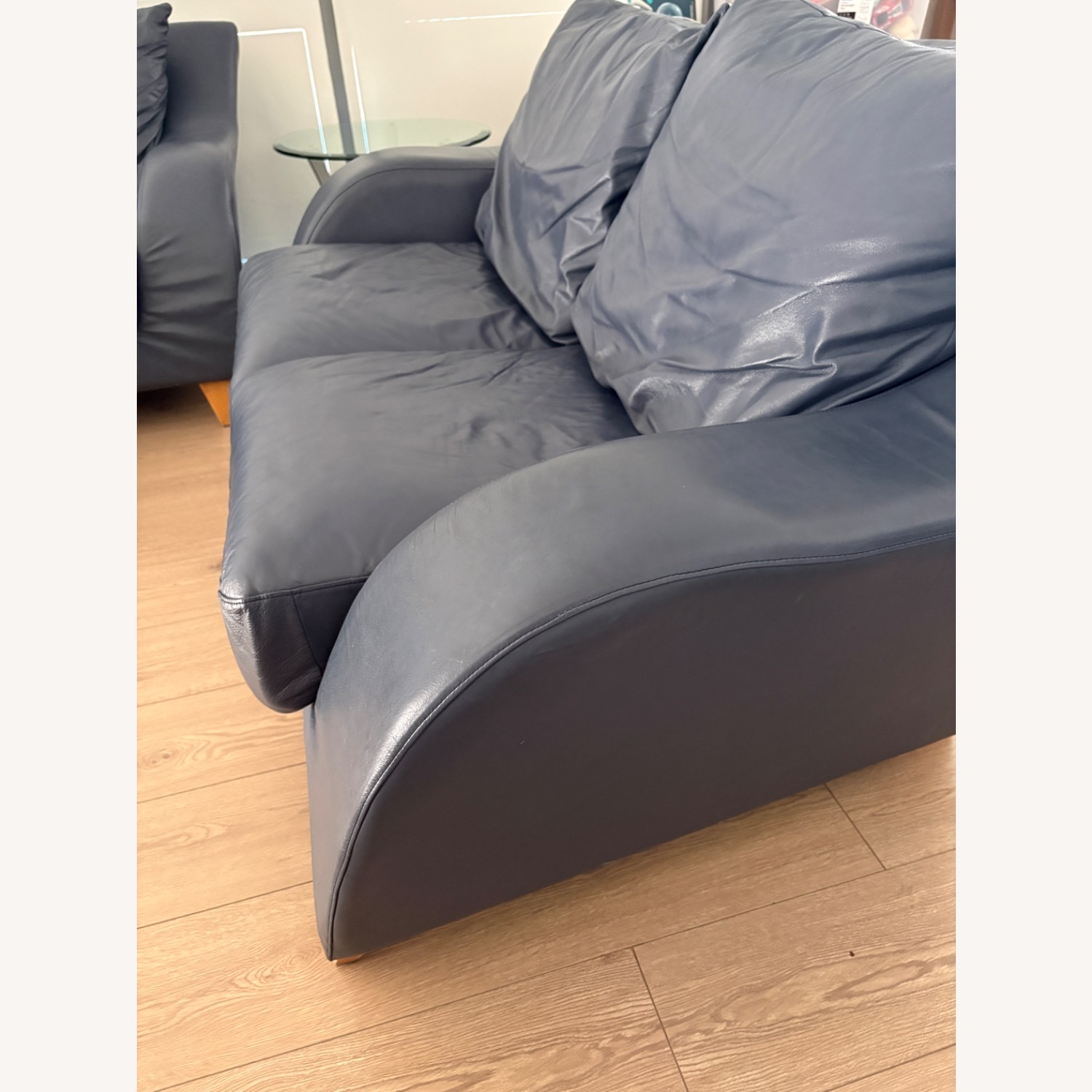 American Leather Blue Loveseat - image-2