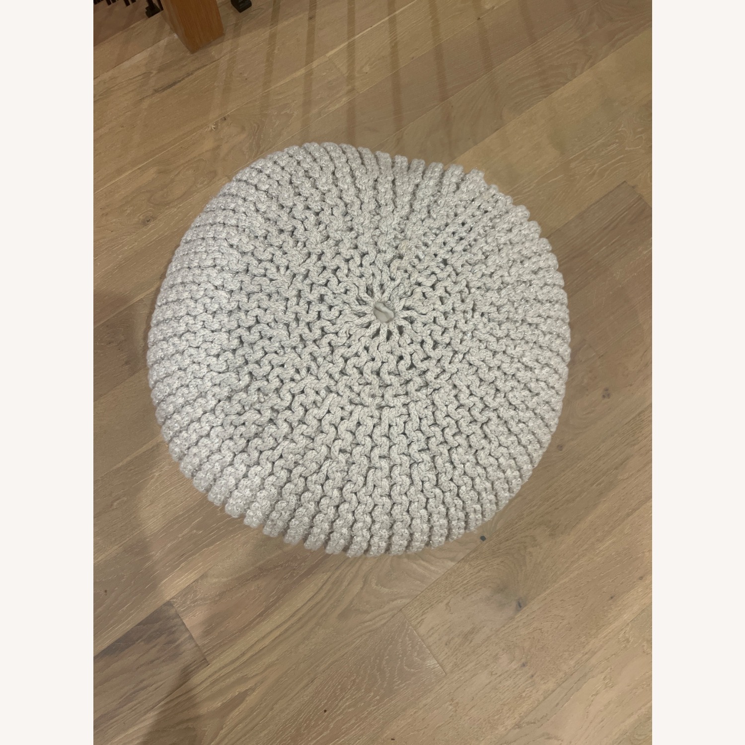 Restoration Hardware Light Gray Ottoman - image-3