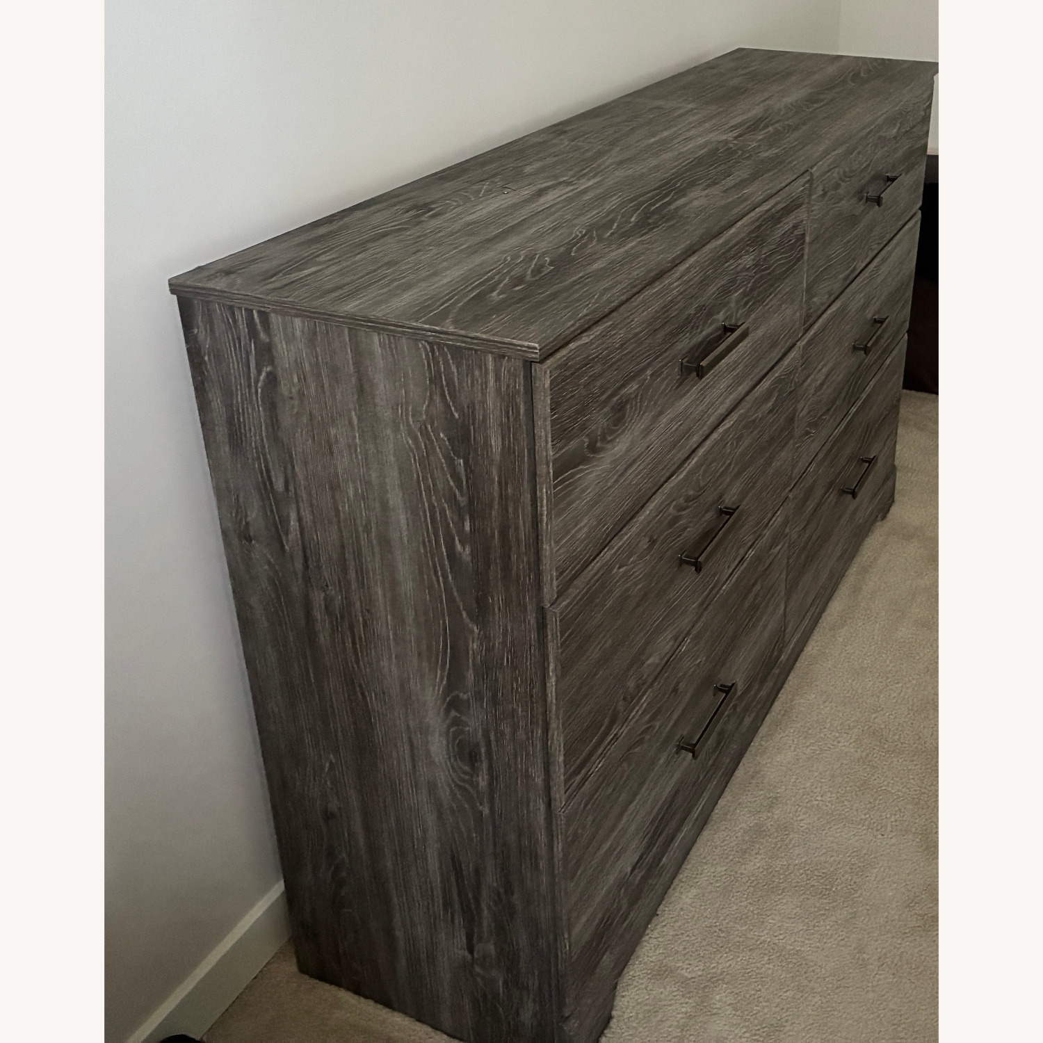 Modern Weathered Gray 6-Drawer Dresser - image-3