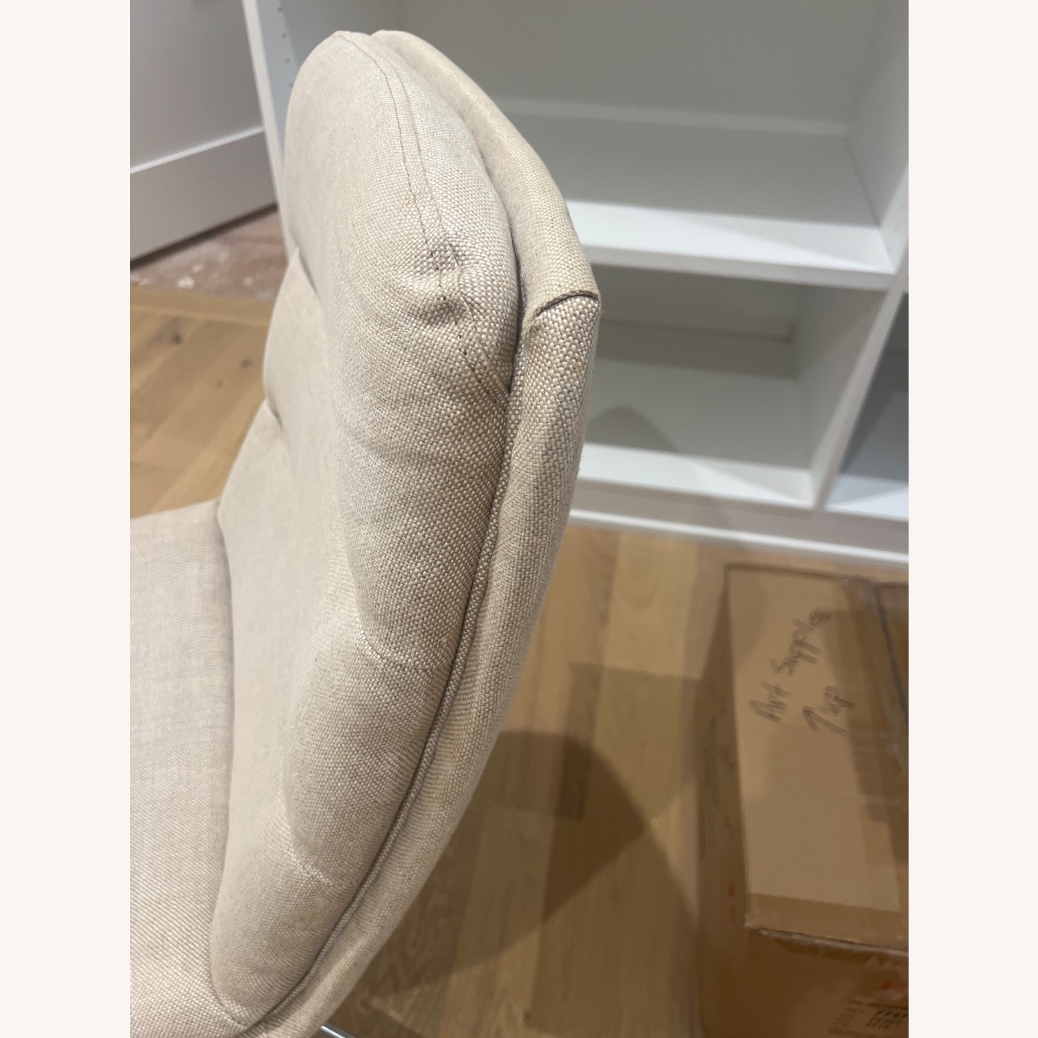 Restoration Hardware Natural Linen Office Chair - image-6