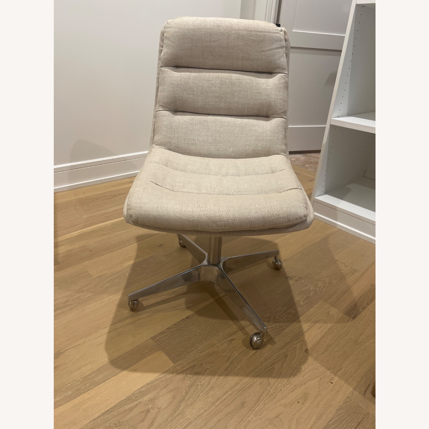 Restoration Hardware Natural Linen Office Chair - image-1