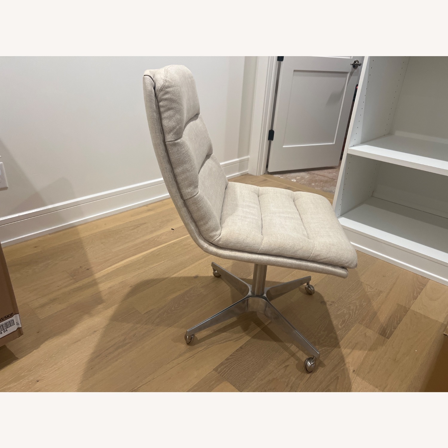 Restoration Hardware Natural Linen Office Chair - image-3