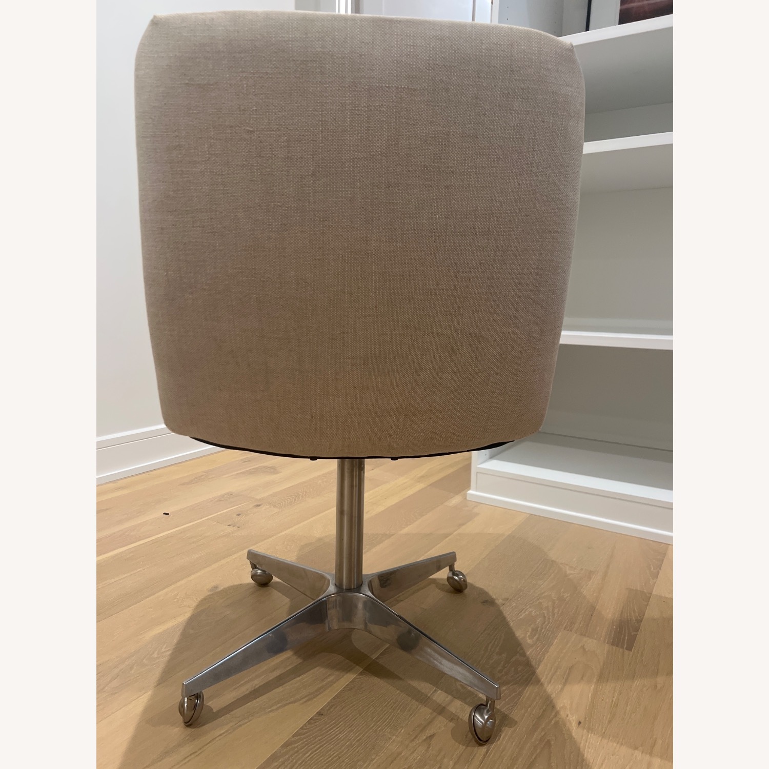 Restoration Hardware Natural Linen Office Chair - image-4