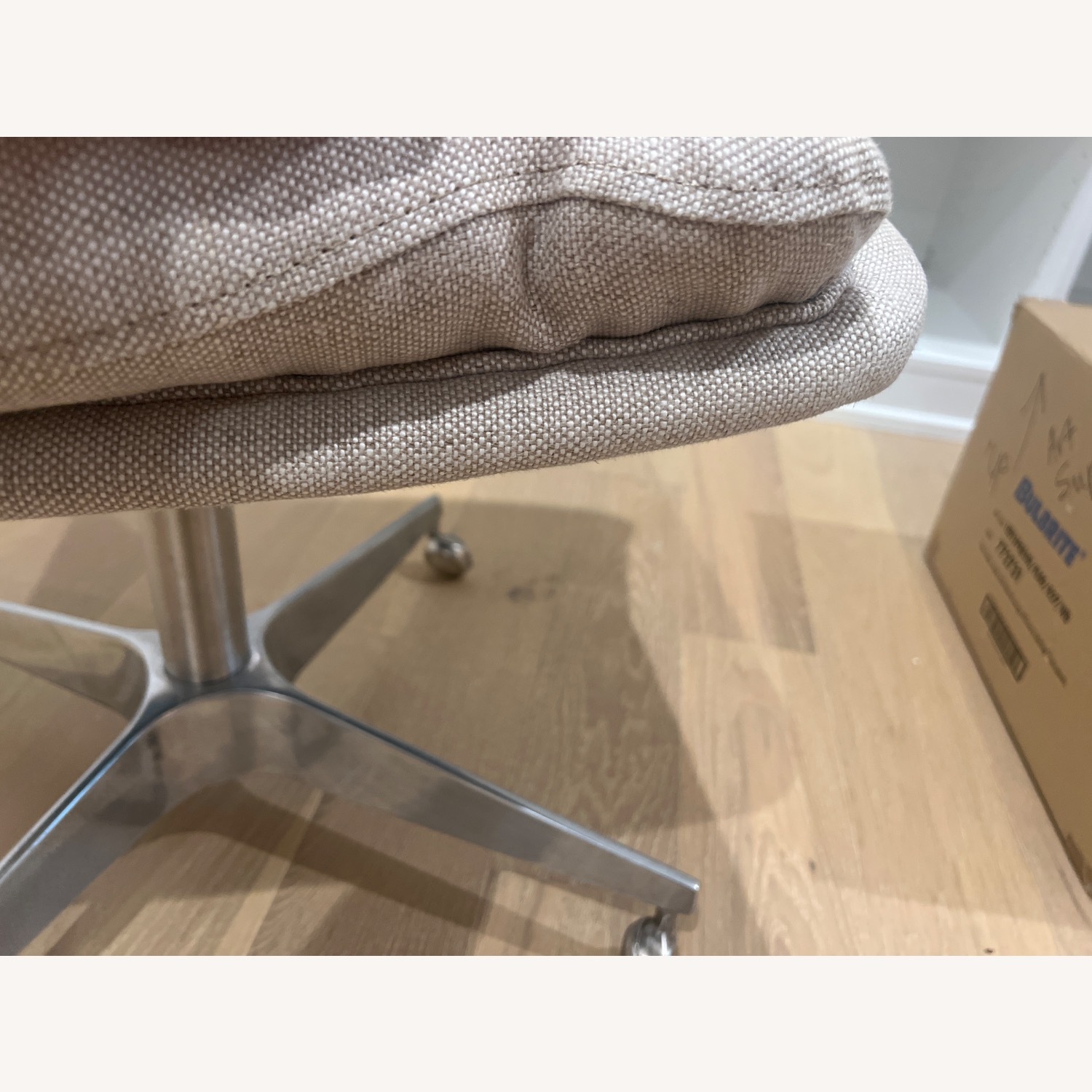 Restoration Hardware Natural Linen Office Chair - image-7