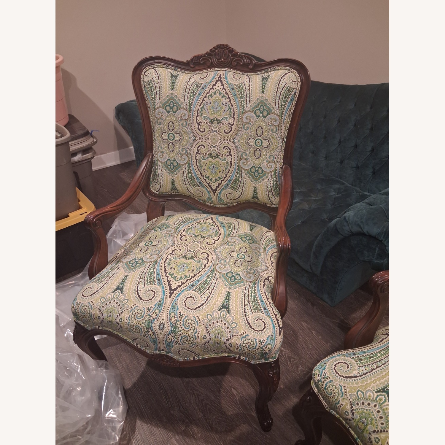 Antique 19thC Victorian Mahogany Armchair - Tufted - image-7