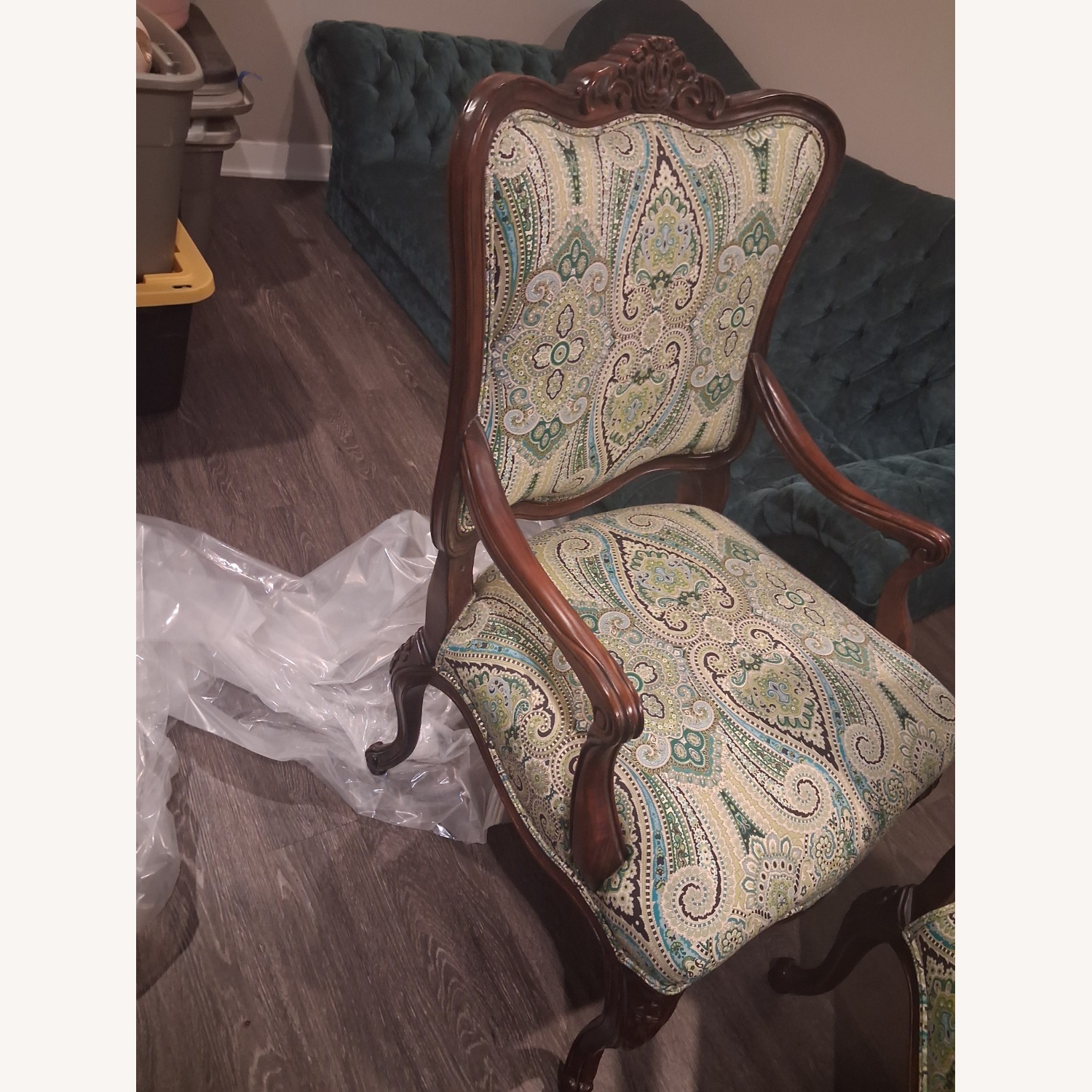 Antique 19thC Victorian Mahogany Armchair - Tufted - image-3