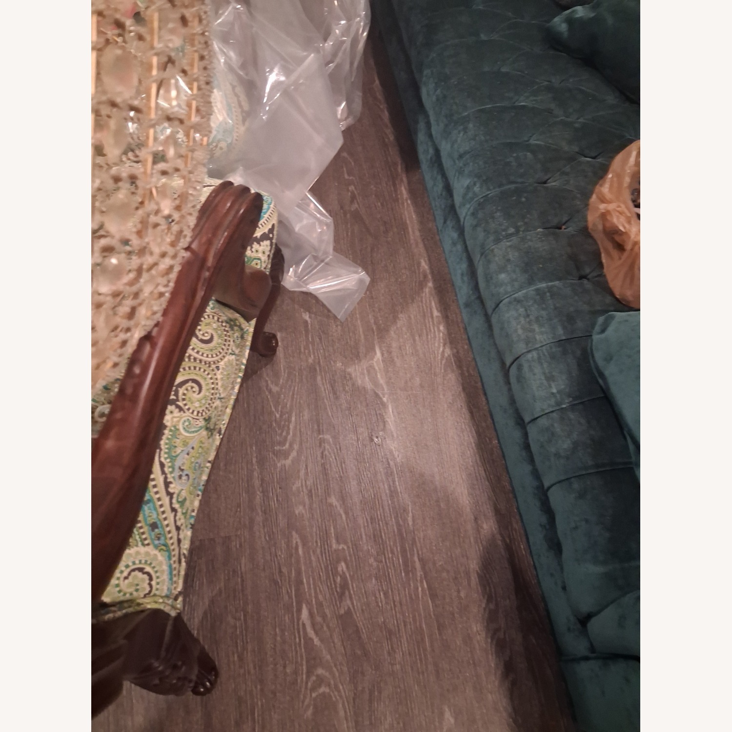 Arhaus Club 96' Green Velvet Sleeper Sofa - image-4