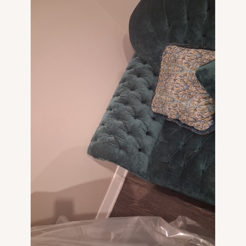 Used Arhaus Club 96' Green Velvet Sleeper Sofa for sale on AptDeco