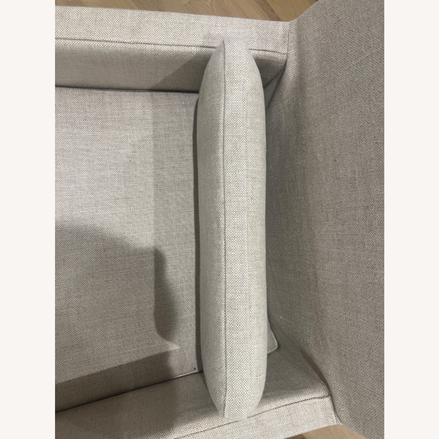 Restoration Hardware Natural Fabric Armchair - image-8