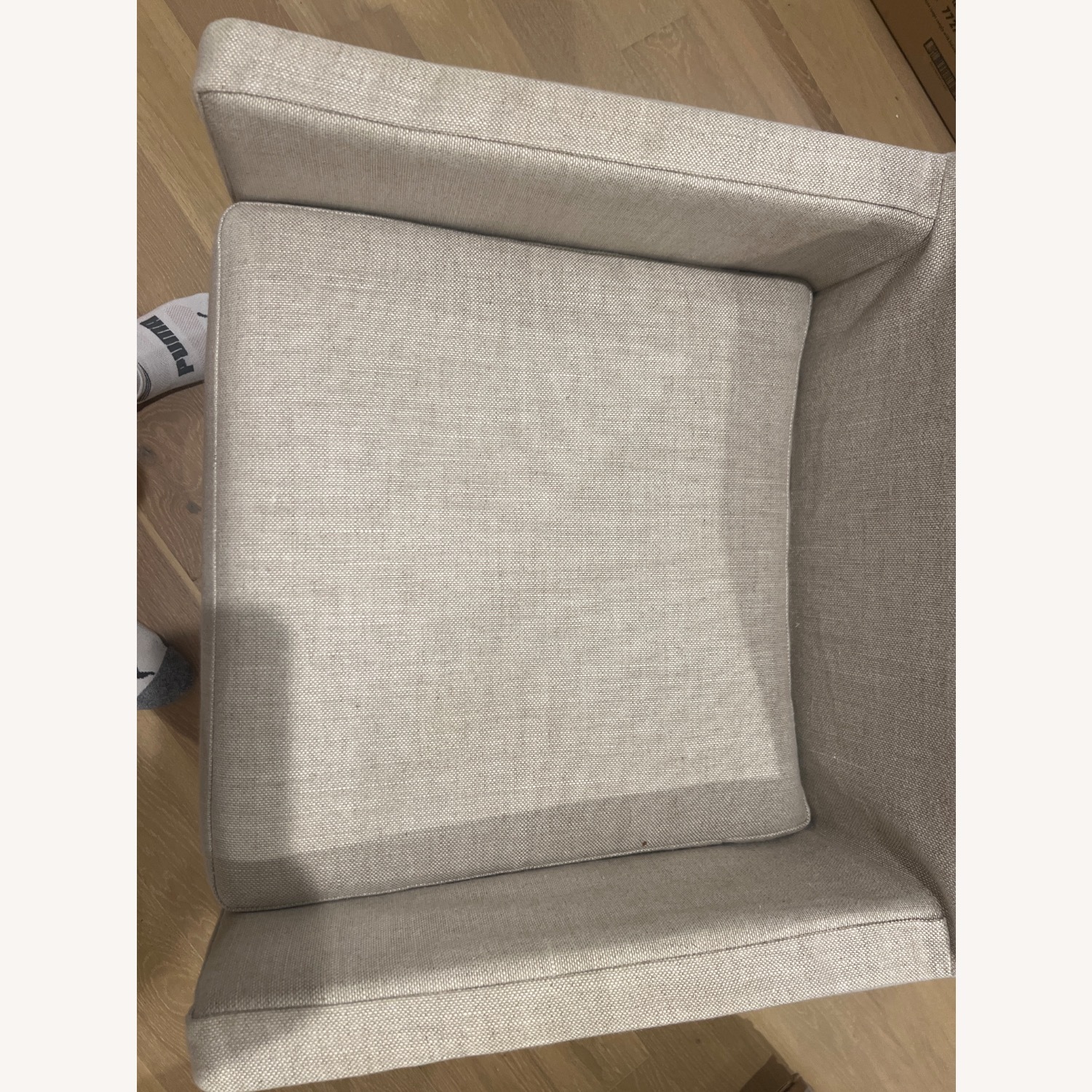 Restoration Hardware Natural Fabric Armchair - image-7