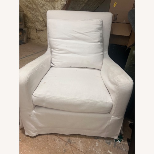 Used Restoration Hardware White Fabric Nursing Chair for sale on AptDeco