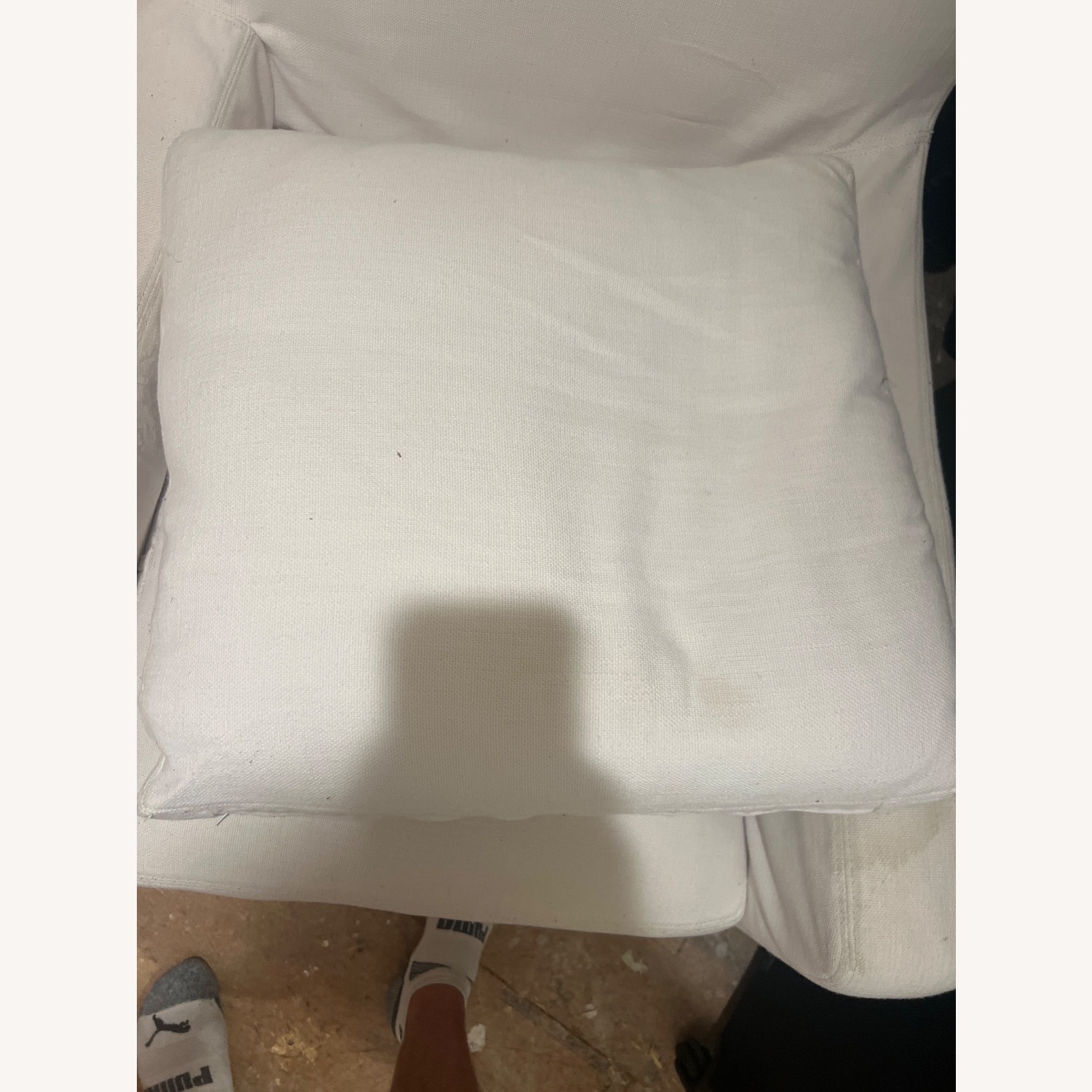Restoration Hardware White Fabric Nursing Chair - image-2