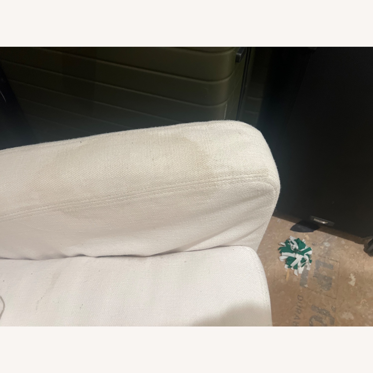 Restoration Hardware White Fabric Nursing Chair - image-6