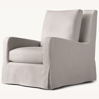 Restoration Hardware White Fabric Nursing Chair