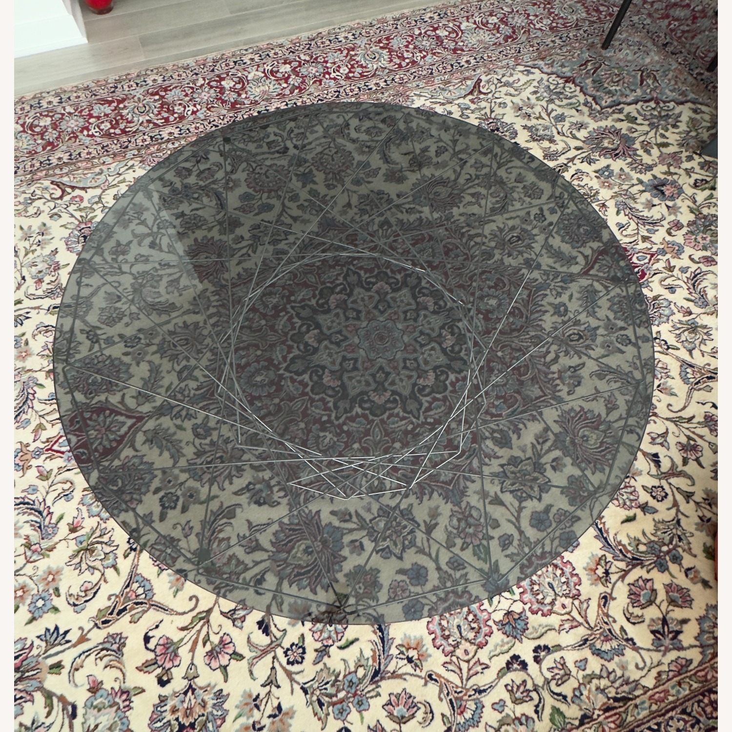  Dark Gray Glass Coffee Table - image-1