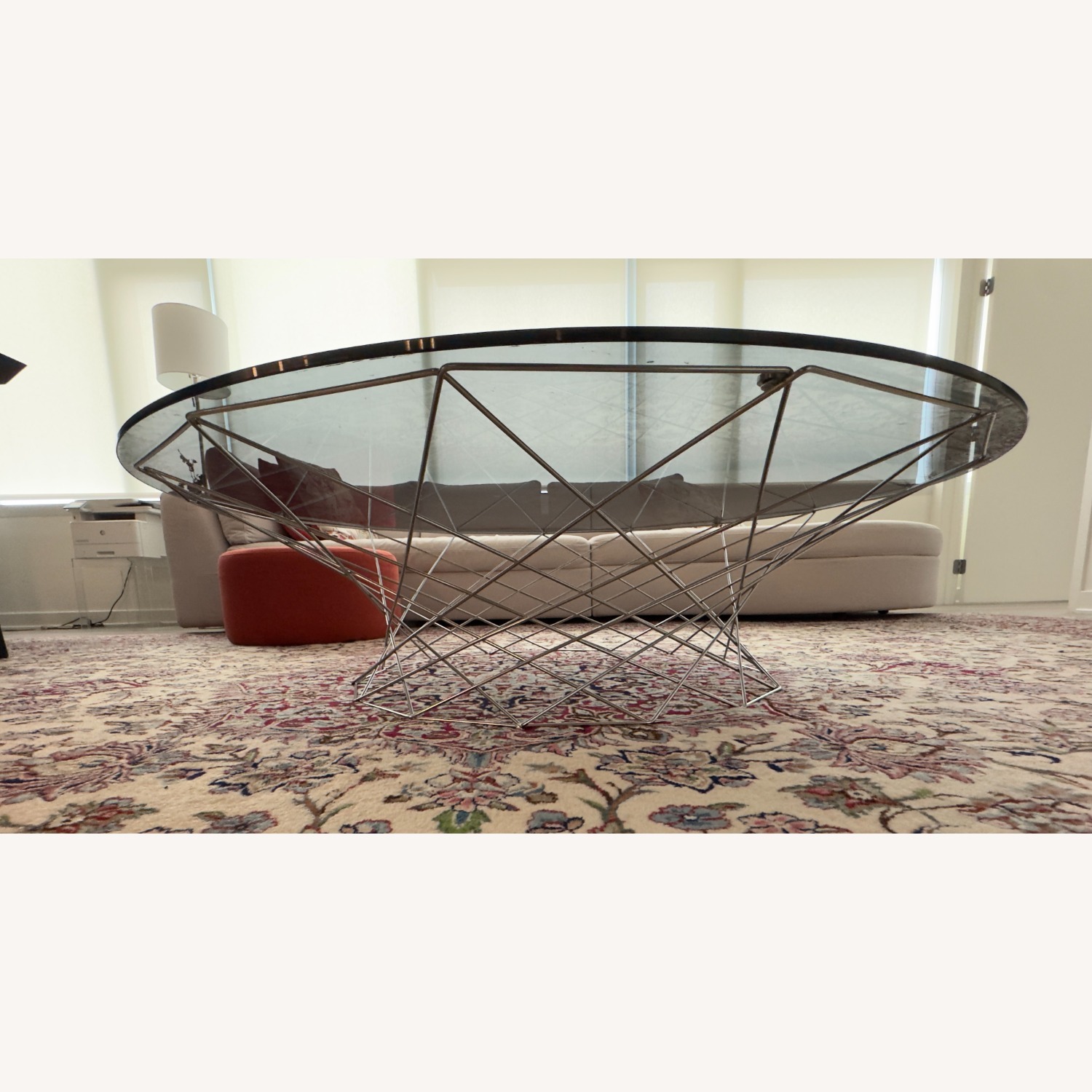  Dark Gray Glass Coffee Table - image-3