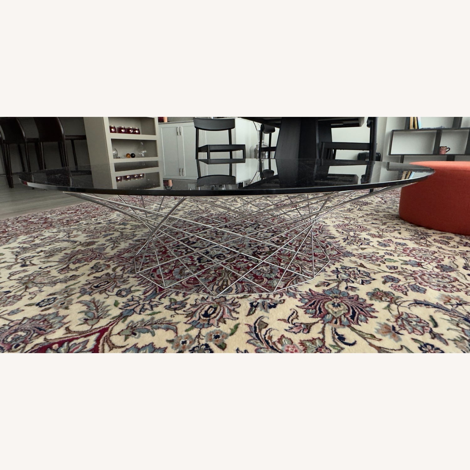  Dark Gray Glass Coffee Table - image-2