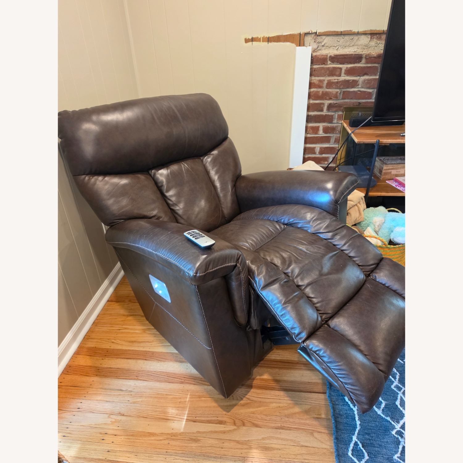 Dark Brown Leather Recliner - image-2