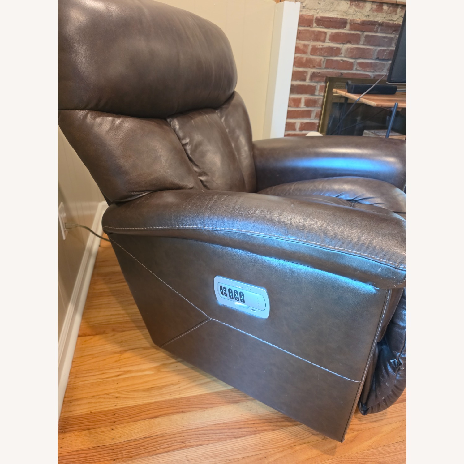 Dark Brown Leather Recliner - image-3