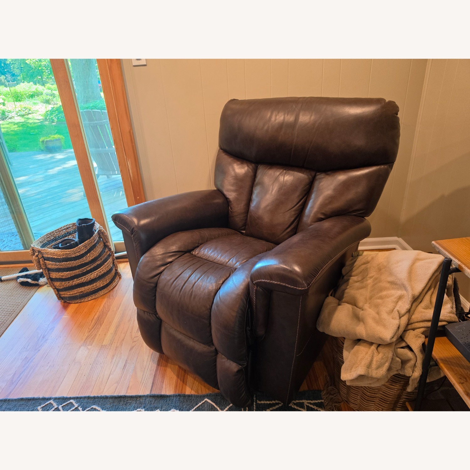 Dark Brown Leather Recliner - image-5