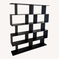 CB2 Black Wood Bookcase