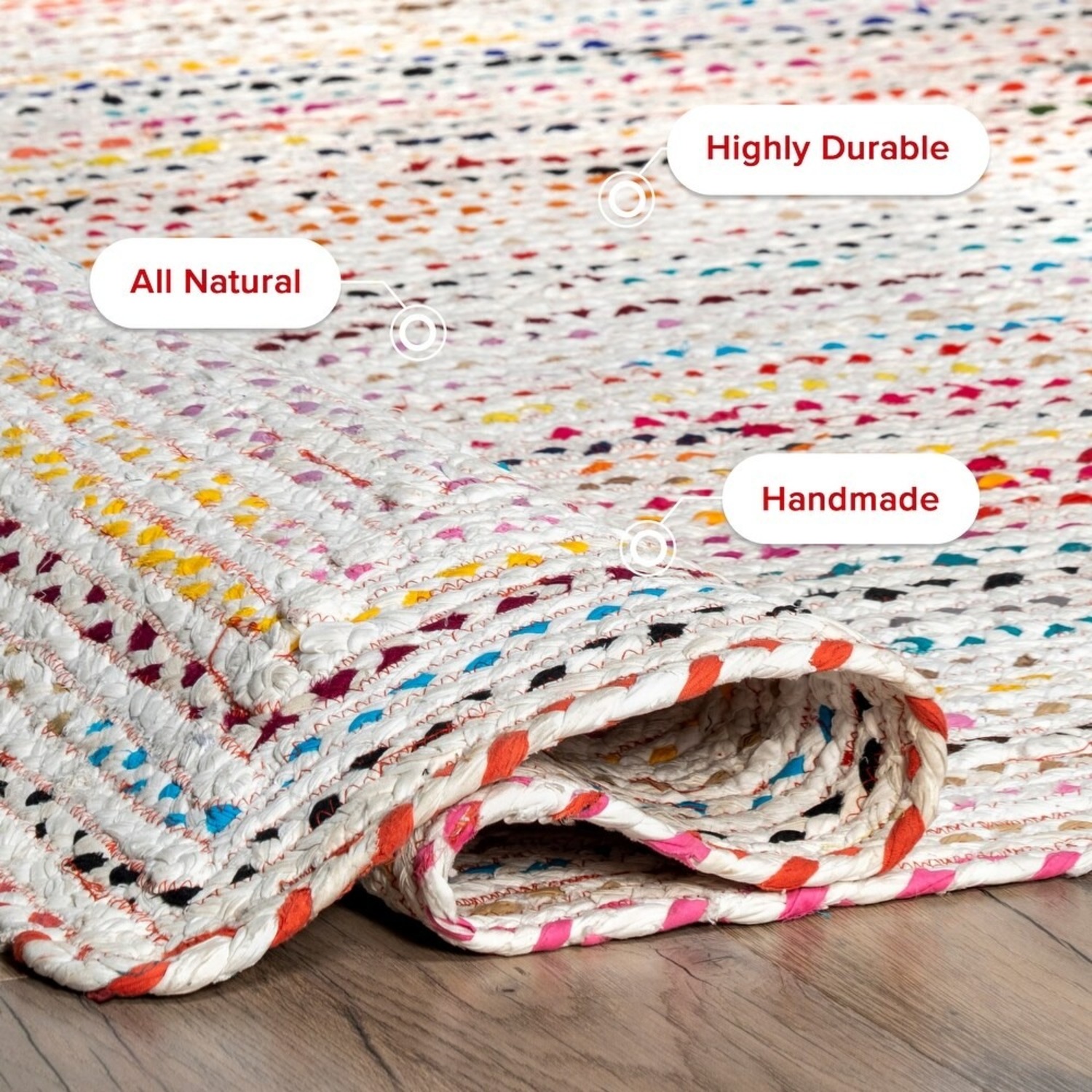 nuLOOM Tammara Multicolor Cotton Area Rug 6' x 9' - image-4