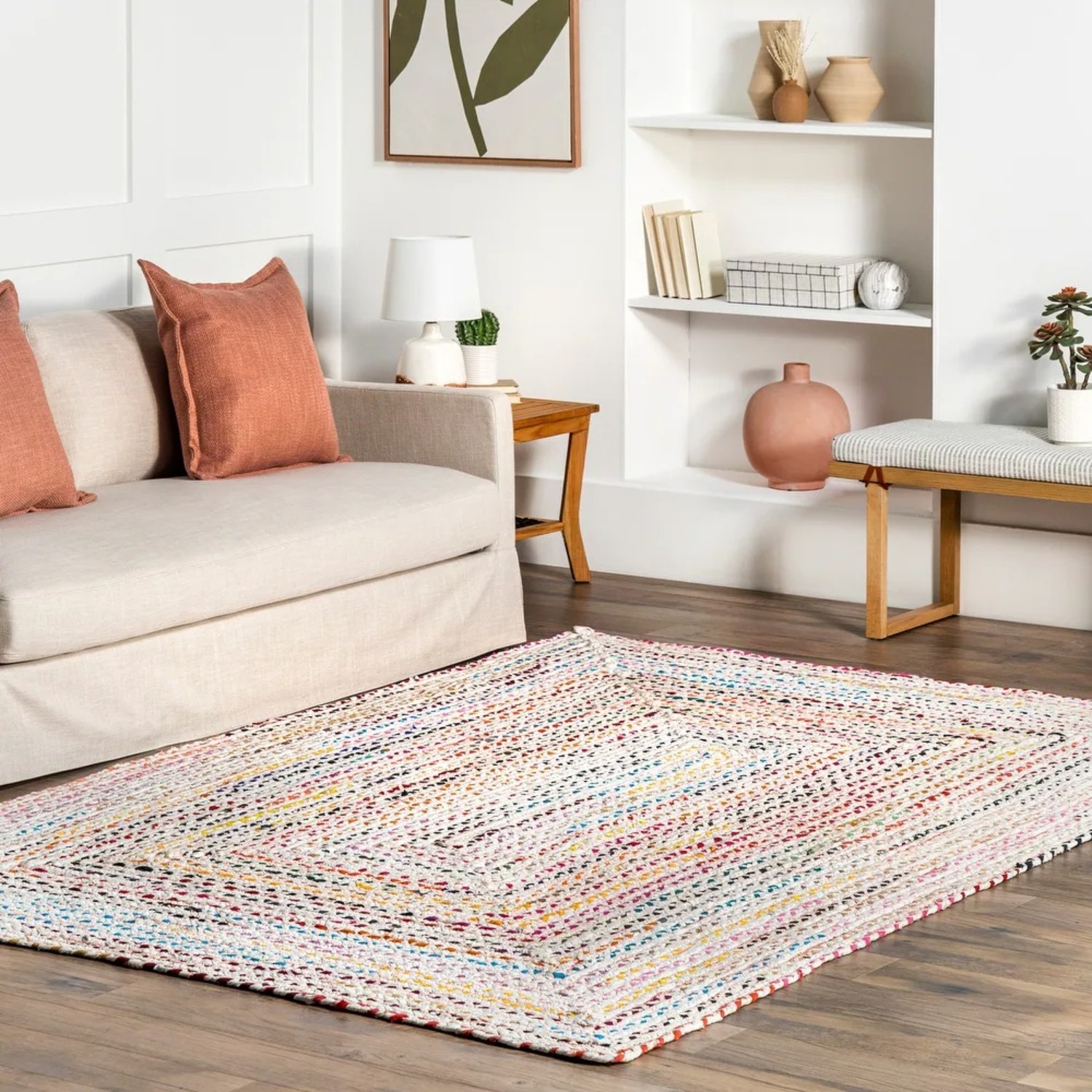 nuLOOM Tammara Multicolor Cotton Area Rug 6' x 9' - image-3