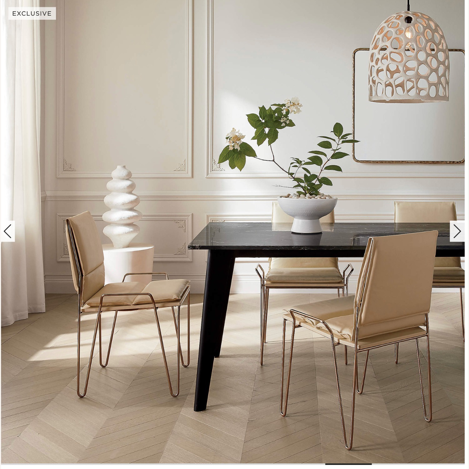 CB2 Harper Black Marble Dining Table - image-12