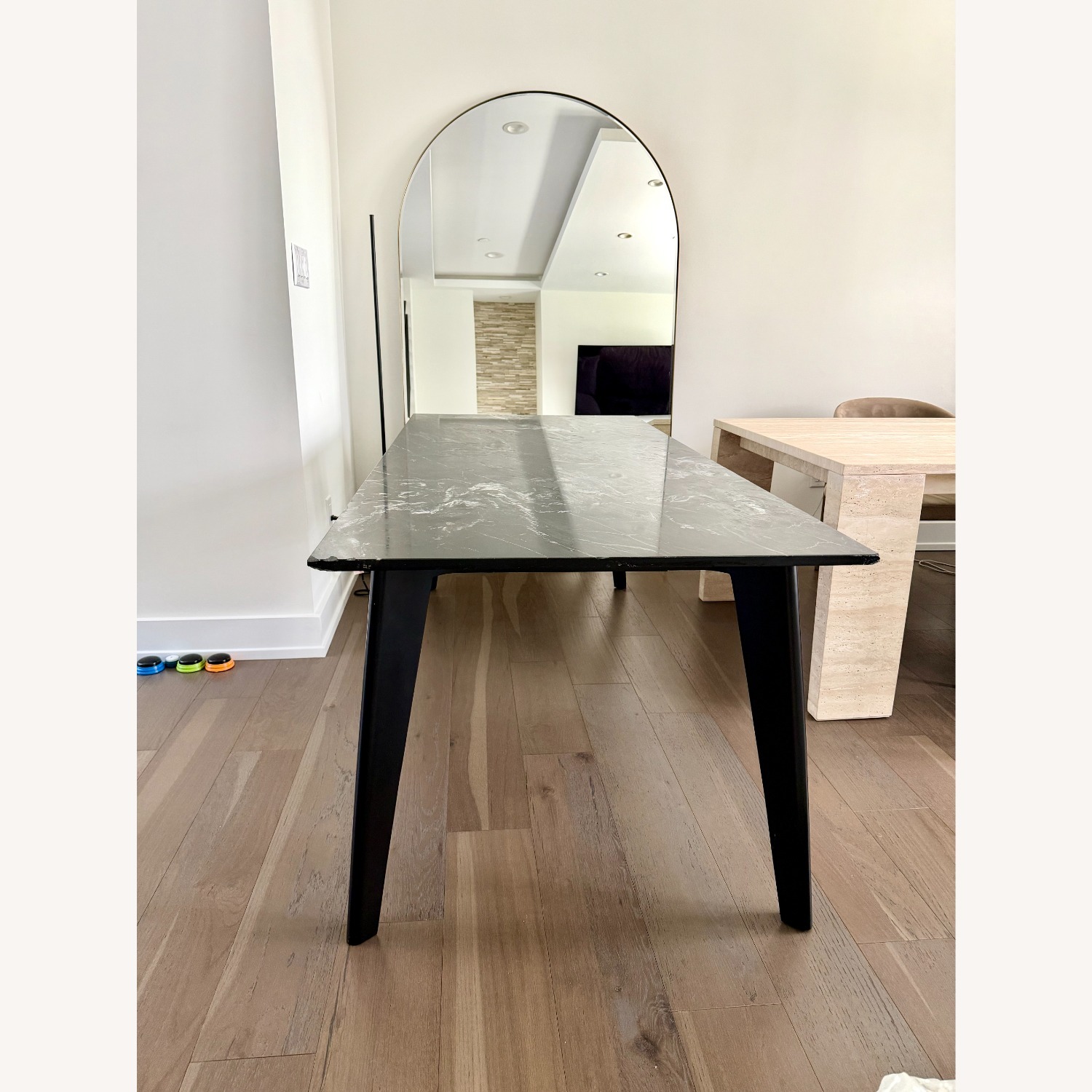 CB2 Harper Black Marble Dining Table - image-8