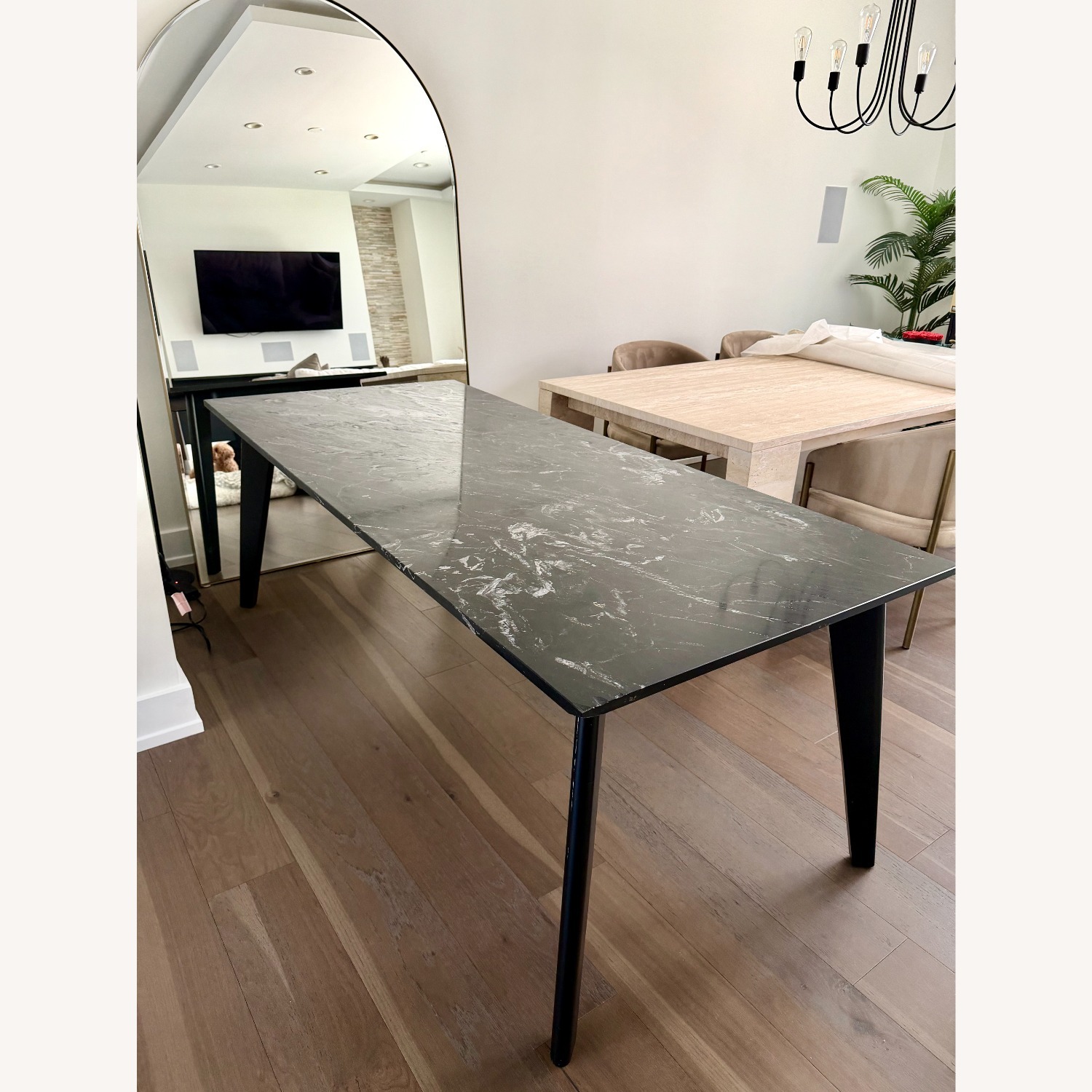 CB2 Harper Black Marble Dining Table - image-13
