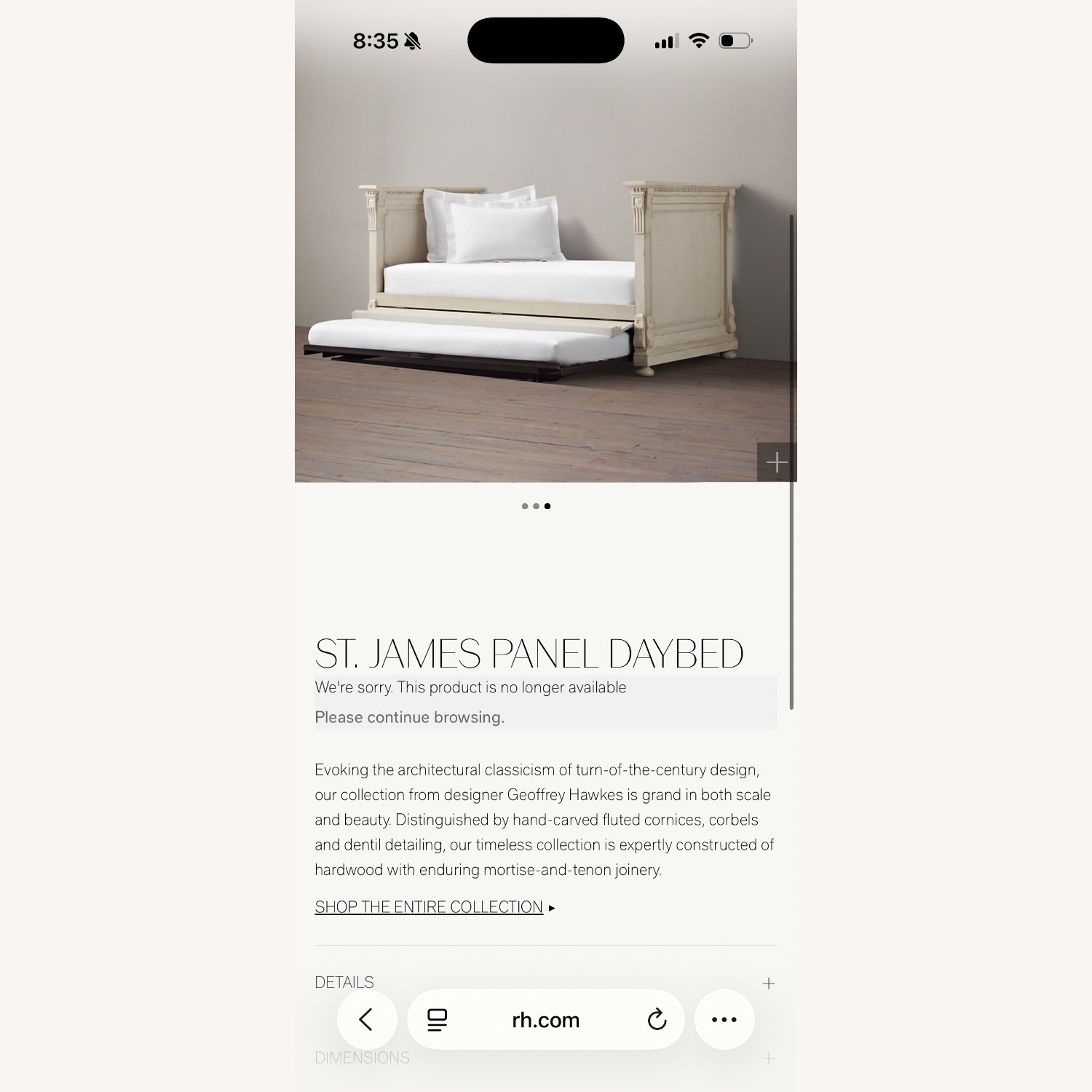 Restoration Hardware St James Natural Wood Daybed - image-6