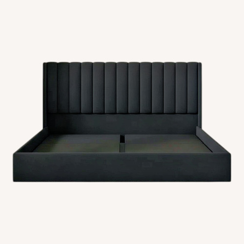 Used Daizia Lift Up Storage Platform Bed with Wingback Headboard for sale on AptDeco