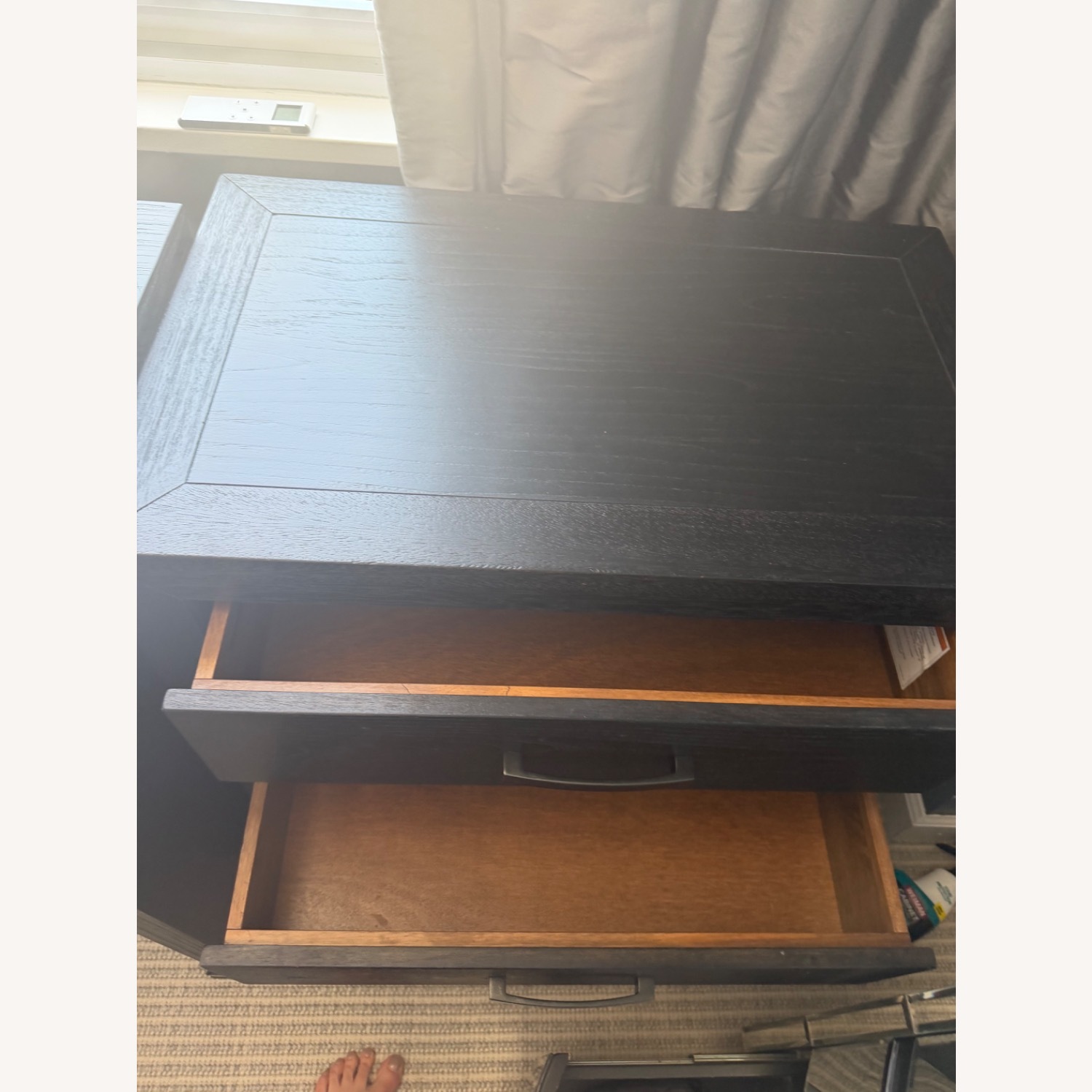 Pottery Barn Linwood Black Wood Nightstand - image-2