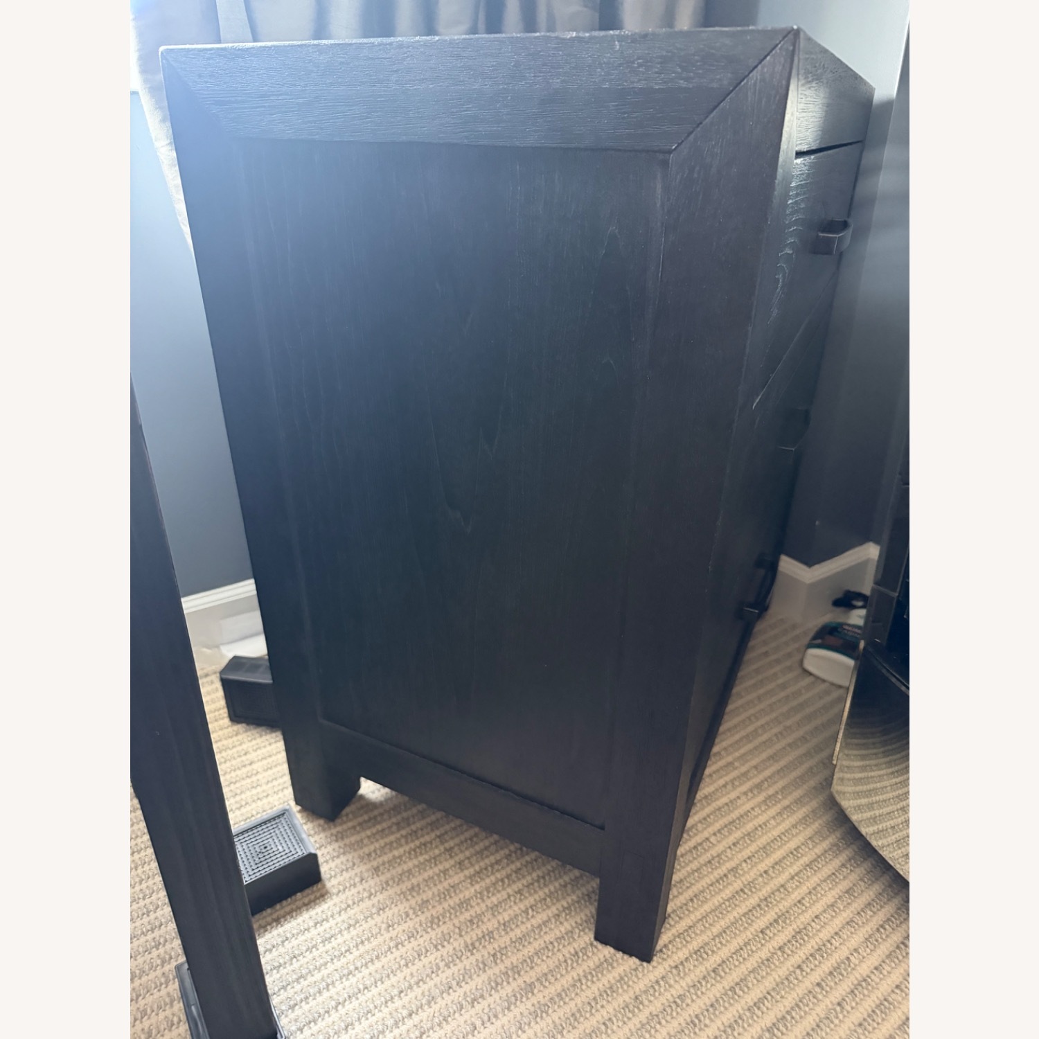 Pottery Barn Linwood Black Wood Nightstand - image-3