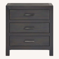 Pottery Barn Linwood Black Wood Nightstand