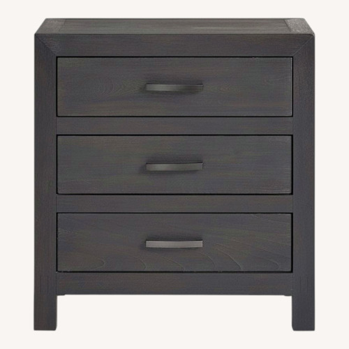 Used Pottery Barn Linwood Black Wood Nightstand for sale on AptDeco