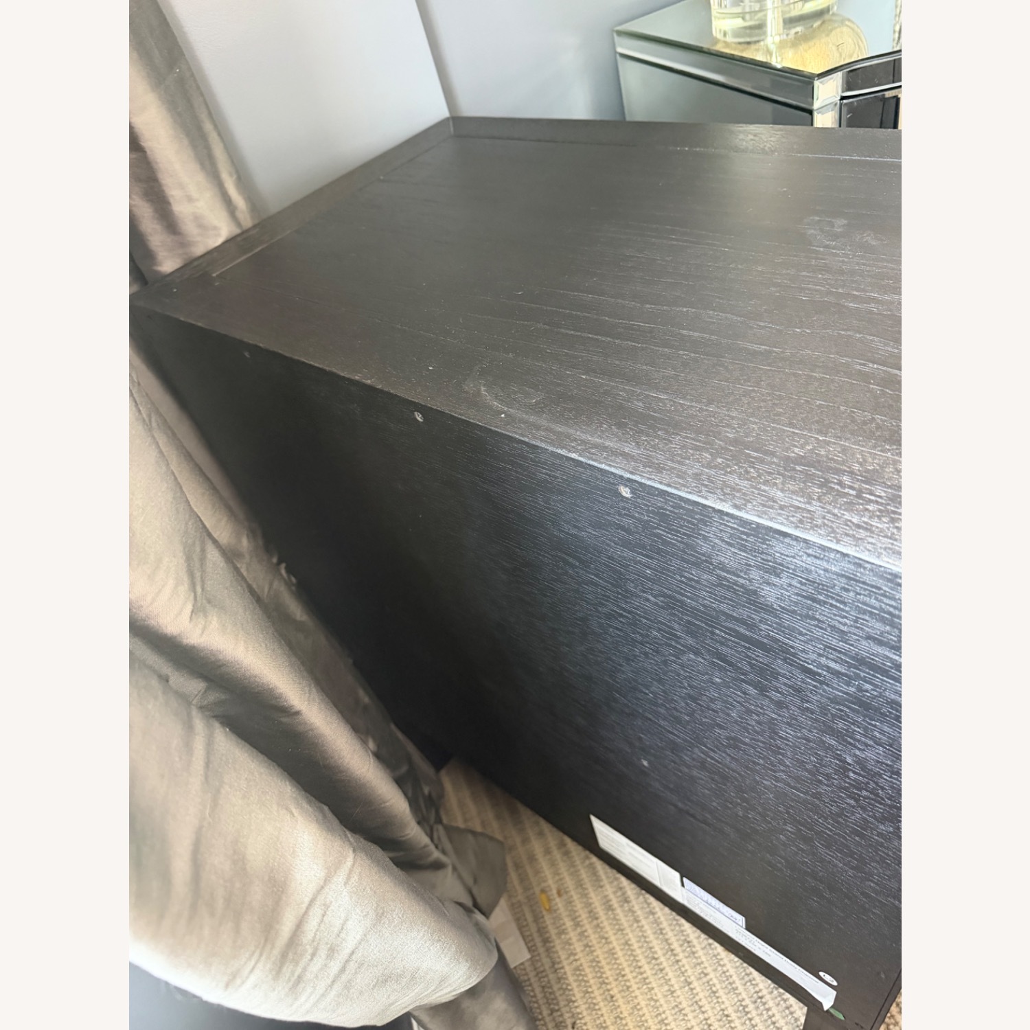 Pottery Barn Linwood Black Wood Nightstand - image-4