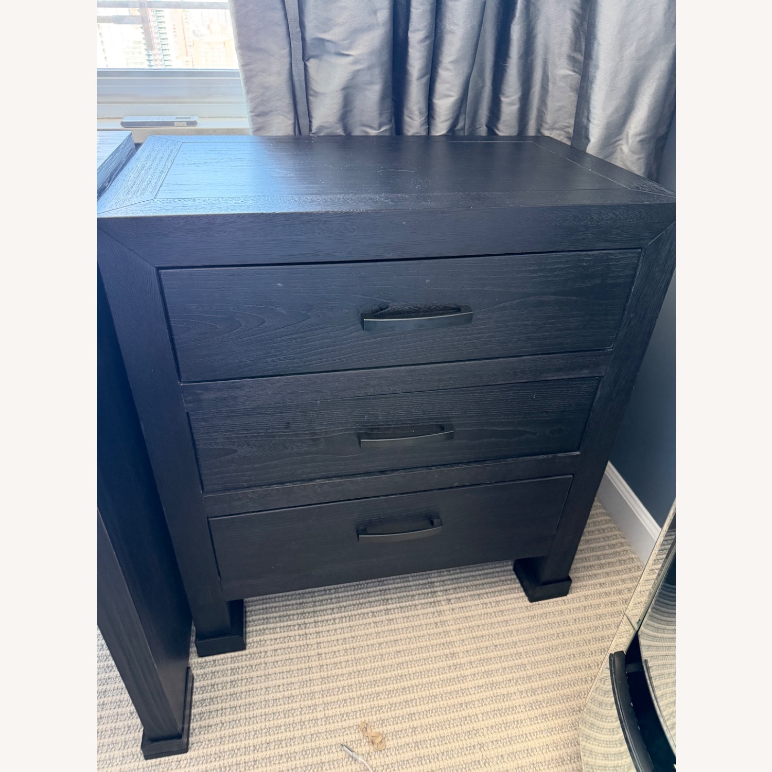 Pottery Barn Linwood Black Wood Nightstand - image-1
