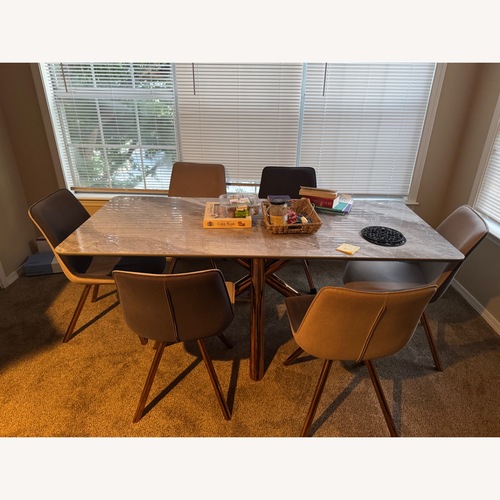 Used The London Marble Company White Dining Table for sale on AptDeco