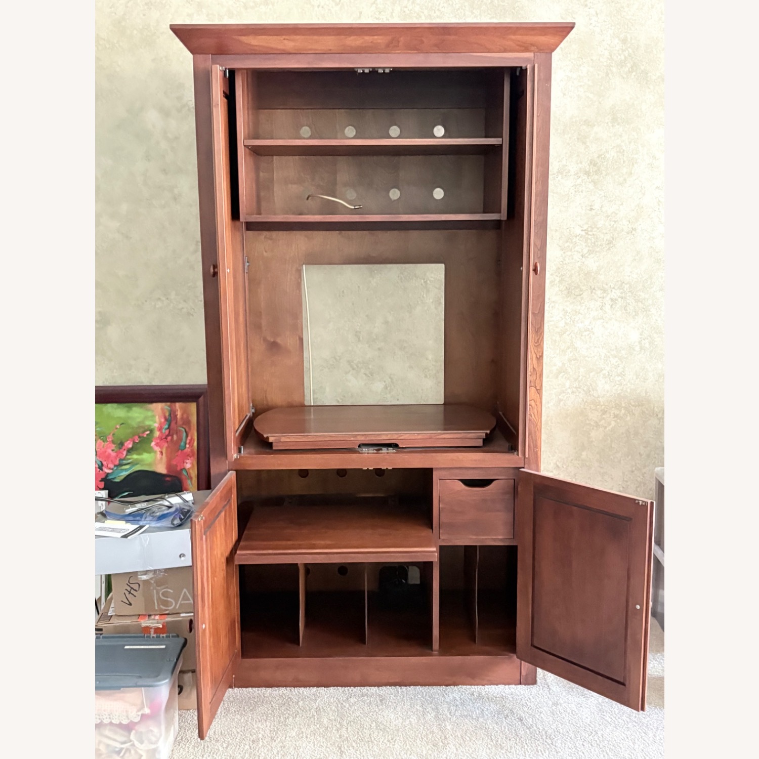 Ethan Allen Solid Cherry Wood Media Center - image-3